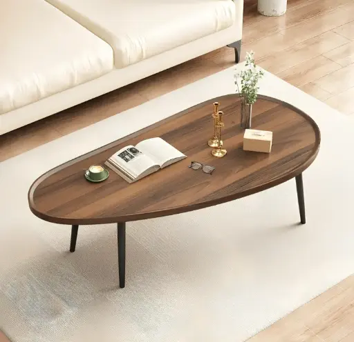 [7663] Elliptical Modern Coffee Table 
