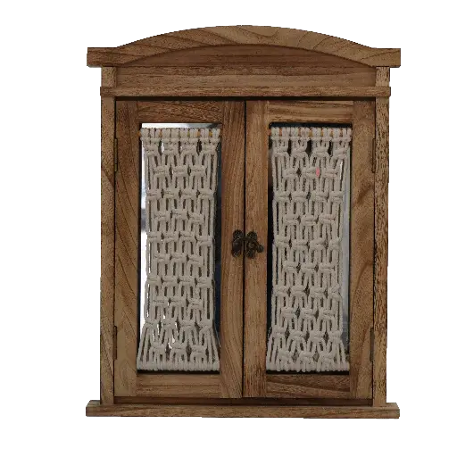 [7784] Vintage Wooden Mirror 