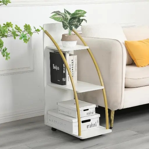 [7676] Tier Engineered Wood Sofa Side Table