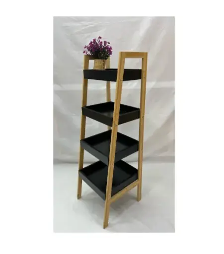 [7644] Tier Wooden Storage Organizer (Black)