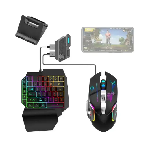[11624] JEQANG JK-913 Onehand Game Keyboard & Mouse Set 35 Key Game Button 4-in-1 