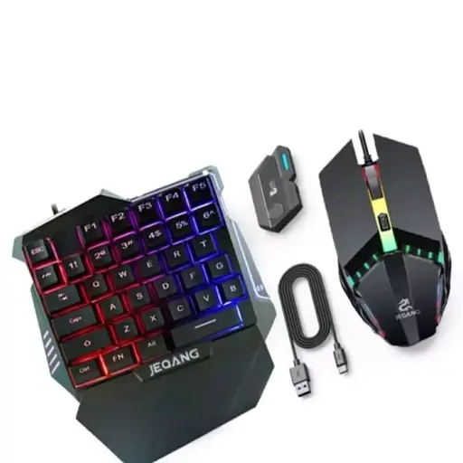 [11623] JEQANG JK-913 Onehand Game Keyboard & Mouse Set 35 Key Game Button Layout 2-in-1 Mobile Game Combo Pack 3-in-1 