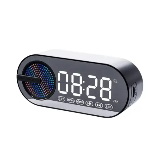 [12112] Stereo Mini Speaker With Digital Clock BS-W002 