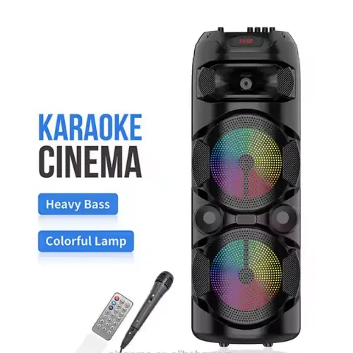 ZQS2801 Dual 8" TWS Party Speakers With RGB Microphone