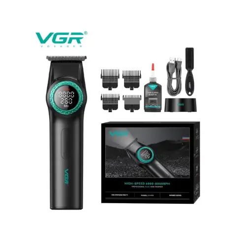 ماكينة قص الشعر الاحترافية VGR V-977 للرجال باللون الأسود
