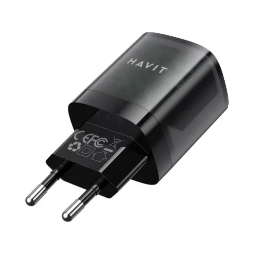 [UC303] شاحن سفر هافيت UC303 بقوة 30 واط، أسود