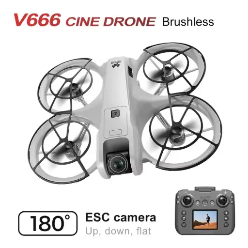 [0961] V66 HD Dual Camera RC Drone With Optical Flow Obstacle Avoidance