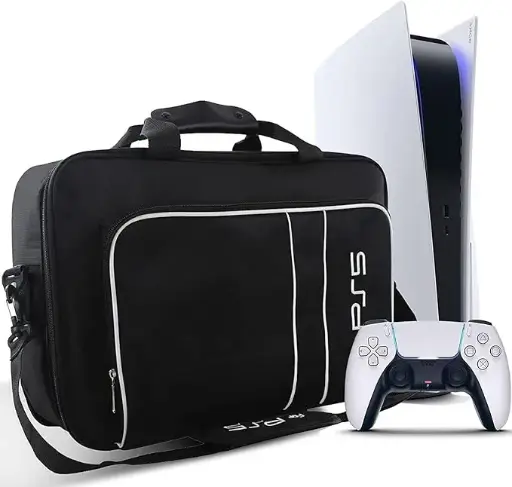 [10642] Carrying Case Compatible with PS5 Included Silicone Cover Skin Protector