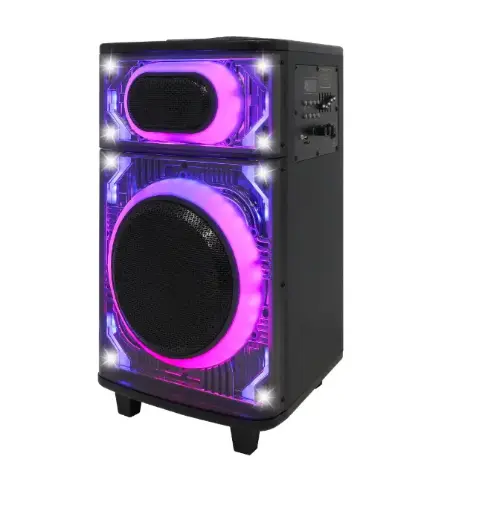 Meirende 12" Party Speaker With Wireless Microphone & LED Light Modes K7-12