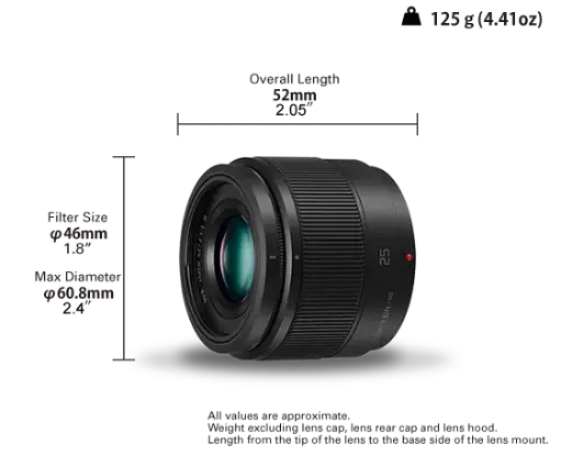 [00759] Panasonic Lumix G 25mm f/1.7 ASPH (H-H025)