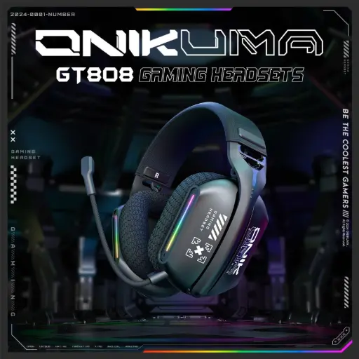 ONIKUMA GT808 Tri-mode Gaming Headset RGB Lighting