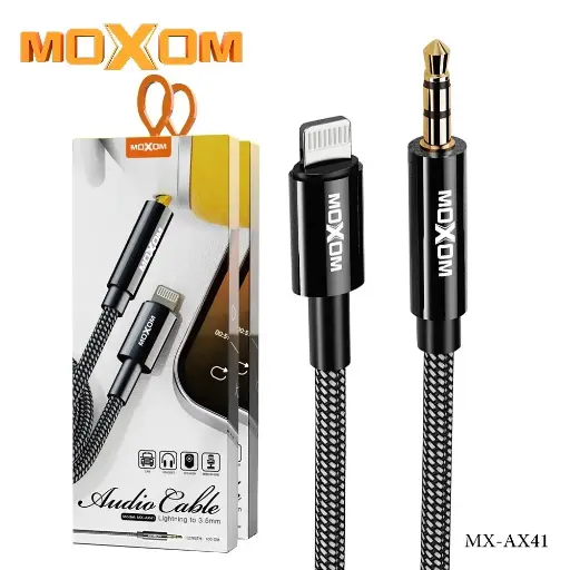 [MX-AX41] MOXOM AUX Cable Lightning to 3.5mm (Black)