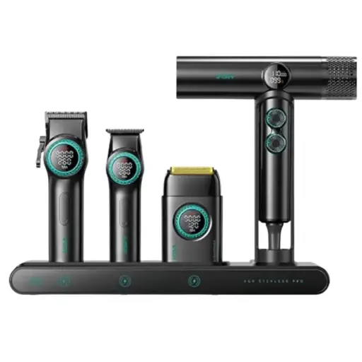 [4 IN 1] VGR Professional Barber Combo 4-in-1 Set | Hair Trimmer, Foil Shaver, & Hair Dryer