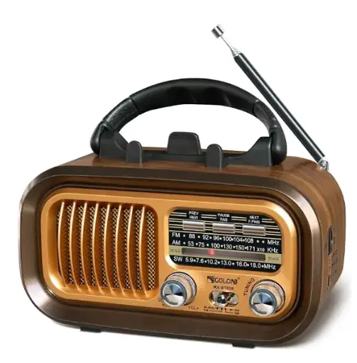 [MD-1311] Portable Retro Vintage Radio Speaker | Bluetooth 5.0, AM/FM/SW, USB/TF MP3 Playback, Rechargeable Battery