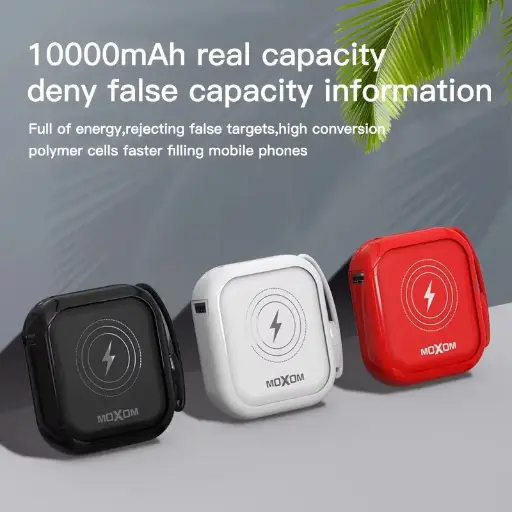 [MX-PB115] MOXOM Wireless Power Bank 10,000mAh 15W 2in-1 MX-PB115WL (Black & White) 