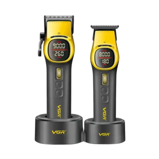 [V-885S2] VGR V‑885S2 | Professional Clipper & Trimmer Set | 9000 & 8000 RPM Motors, LED Display