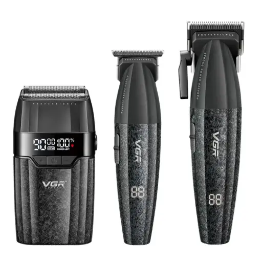 [V-640S3] VGR V‑640S3 | 3‑in‑1 Professional Hair Cutting Kit | 9000 RPM Motor, LED Display