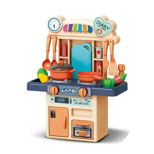 [6264] Cooking toys Electric Water Function Cooking Table Mini Spraying Kitchen Toy Set 