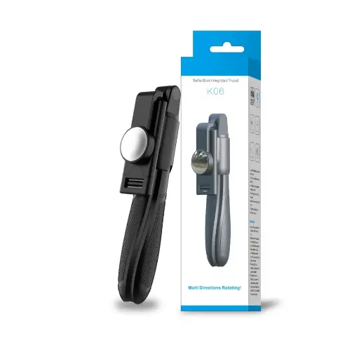 [1761] Steel Pipe Bluetooth Phone Selfie Stick Tripod K06 With Rea Mirror