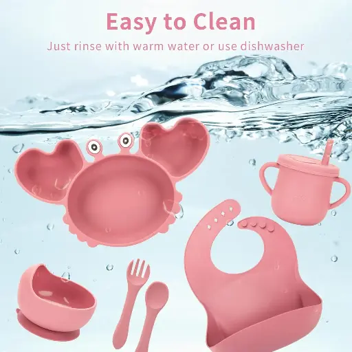 Baby Silicone Tableware Set Crab 6