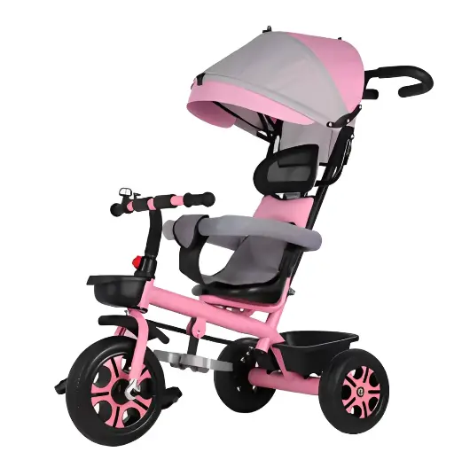 [979] 4-in-1 Baby Tricycle Folding Swivel Seat