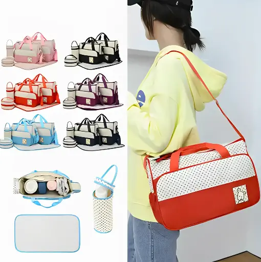5 Piece Maternity Bag Set With Changing Mat 