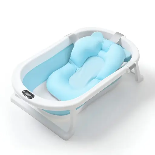 Baby Folding Bathtub Temperature-Sensing + Cushion 