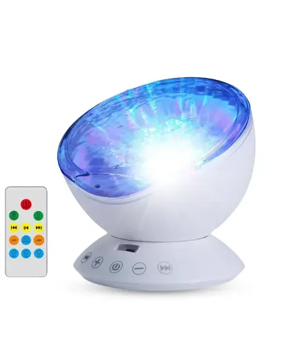 [918] Glaceon Ocean Wave Projector,LED Galaxy Night Light Projector with Music Speaker