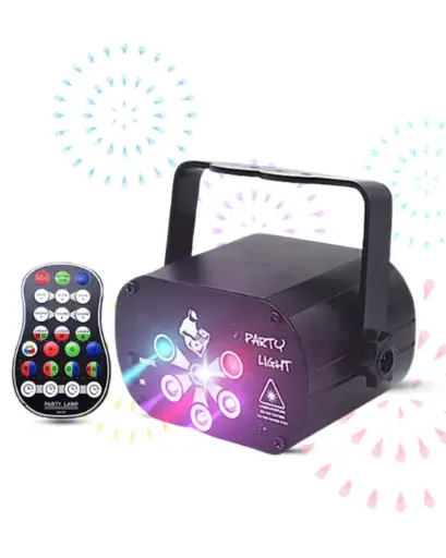 جهاز عرض صغير RGB DJ Disco Light LED ليزر مزود بـ USB وجهاز عرض صوتي مُفعّل