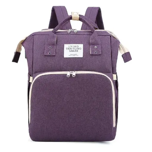 [9136] Baby Nappy Changing Bags Changing Station Portable Baby Bed Travel Bassinet Folding (Mauve)