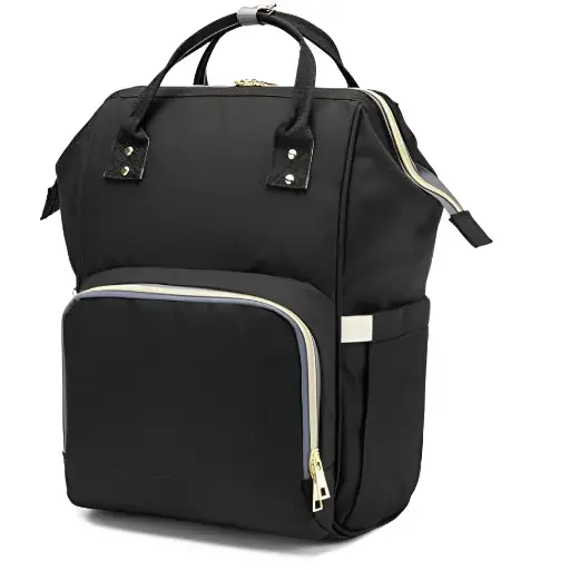 [10618] Baby Nappy Bag Changing Travel Bassinet Folding (Black) 