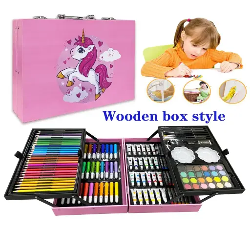 Wooden Coloring Pencils for Children 145pcs