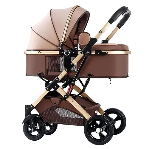 0-3 Year Old High Landscape Two-way Folding Stroller Brown