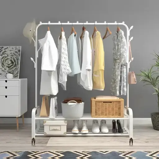 [608] Clothes Rail with Wheels 110*40*165