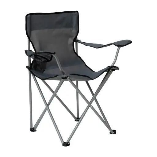 [11715] Polyester Gray Folding Camping Chair