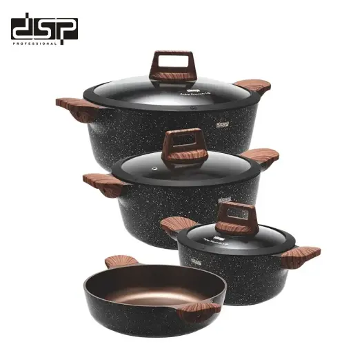 [CA005-S02-Black] طقم أواني طهي متعددة الاستخدامات من دي إس بي، 7 قطع، CA005-S02، أسود