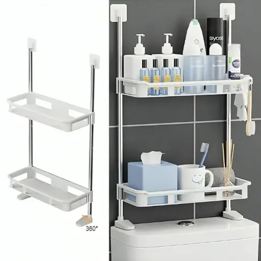 [10612] Multifunctional Storage Rack White 