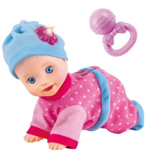 [6275] Electric Flash Voice Music Puzzle Early Education Crawling Baby Doll With Ring