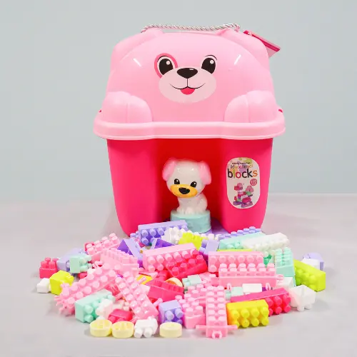 [6269] Puppy girl Building Block (100pcs) Dog Storage Bucket Toy