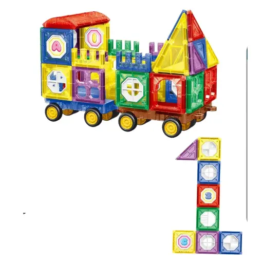 [6333-3] 72Pcs Kids Learning Educational Toys Building Blocks Train