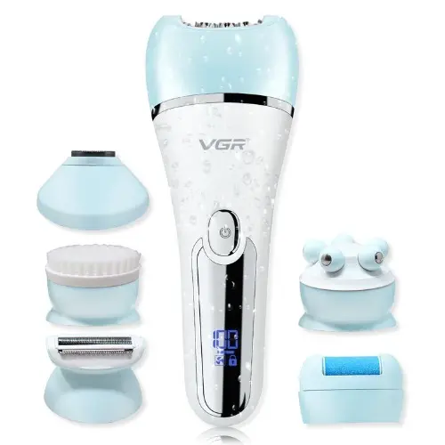 [11179] VGR V-733 Professional 6in1 Lady Care Grooming Set Cordless Epilator 